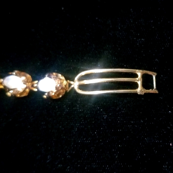 Genuine Smokey Quartz and Gold Plate Bracelet - Picture 8 of 8